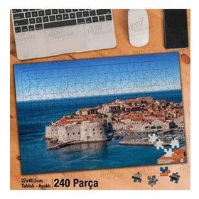 Asil Hobi Hırvatistan-Deniz-Evler-Mimari-Manzara Yapboz-Ayak Destekli Çerçeveli 240 Parça Puzzle