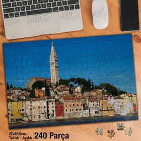Asil Hobi Hırvatistan-Şehir-Antika-Evler Yapboz-Ayak Destekli Çerçeveli 240 Parça Puzzle