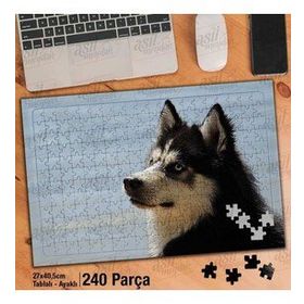 Asil Hobi Husky-Köpek-Vahşi Yaşam-Hayvan Yapboz-Ayak Destekli Çerçeveli 240 Parça Puzzle