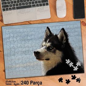 Asil Hobi Husky-Köpek-Vahşi Yaşam-Hayvan Yapboz-Ayak Destekli Çerçeveli 240 Parça Puzzle