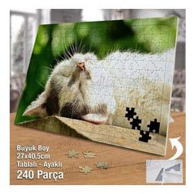 Asil Hobi Huzurlu Uyuyan Kedi-Evcil Hayvanlar-Doğa Yapboz-Ayak Destekli Çerçeveli 240 Parça Puzzle