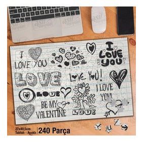 Asil Hobi I Love You-Aşk-Sevgi Yapboz-Ayak Destekli Çerçeveli 240 Parça Puzzle