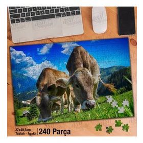 Asil Hobi Inek-Sığır-Kırsal-Tarım-Çiftlik Yapboz-Ayak Destekli Çerçeveli 240 Parça Puzzle