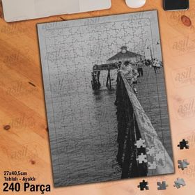 Asil Hobi İskele-Balık Tutan İnsanlar-Deniz Yapboz-Ayak Destekli Çerçeveli 240 Parça Puzzle