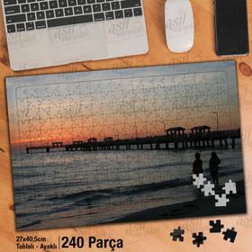 Asil Hobi İskele-Deniz-Sahil-Manzara Yapboz-Ayak Destekli Çerçeveli 240 Parça Puzzle