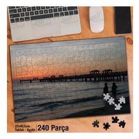 Asil Hobi İskele-Deniz-Sahil-Manzara Yapboz-Ayak Destekli Çerçeveli 240 Parça Puzzle
