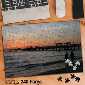 Asil Hobi İskele-Deniz-Sahil-Manzara Yapboz-Ayak Destekli Çerçeveli 240 Parça Puzzle