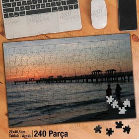 Asil Hobi İskele-Deniz-Sahil-Manzara Yapboz-Ayak Destekli Çerçeveli 240 Parça Puzzle