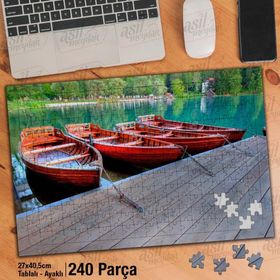 Asil Hobi İskele-Sandal-Göl-Doğa-Tabiat Yapboz-Ayak Destekli Çerçeveli 240 Parça Puzzle