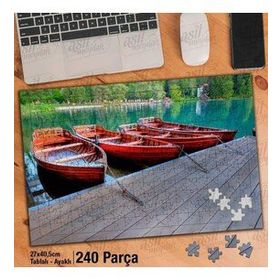 Asil Hobi İskele-Sandal-Göl-Doğa-Tabiat Yapboz-Ayak Destekli Çerçeveli 240 Parça Puzzle
