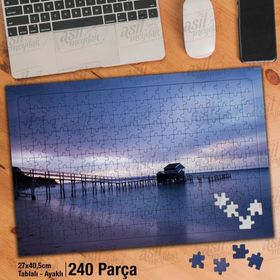 Asil Hobi İskeledeki Kulübe-Deniz-Sahil-Doğa Yapboz-Ayak Destekli Çerçeveli 240 Parça Puzzle