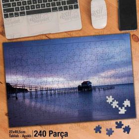 Asil Hobi İskeledeki Kulübe-Deniz-Sahil-Doğa Yapboz-Ayak Destekli Çerçeveli 240 Parça Puzzle