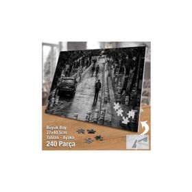 Asil Hobi Islak Yerler-Retro-Cadde-İnsanlar Yapboz-Ayak Destekli Çerçeveli 240 Parça Puzzle