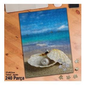 Asil Hobi İstiridye Kabuğu-Midye-Deniz-Kumsal Yapboz-Ayak Destekli Çerçeveli 240 Parça Puzzle