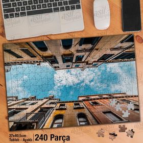 Asil Hobi İtalya-Evler-Perspektif Çekim-Mimari Yapboz-Ayak Destekli Çerçeveli 240 Parça Puzzle