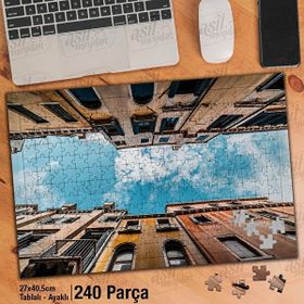Asil Hobi İtalya-Evler-Perspektif Çekim-Mimari Yapboz-Ayak Destekli Çerçeveli 240 Parça Puzzle