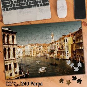 Asil Hobi İtalya-Günbatımı-Grand Canal-Manzara Yapboz-Ayak Destekli Çerçeveli 240 Parça Puzzle