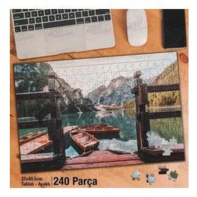 Asil Hobi İtalya-Lago Di Braies-Sandal-Kayık Yapboz-Ayak Destekli Çerçeveli 240 Parça Puzzle