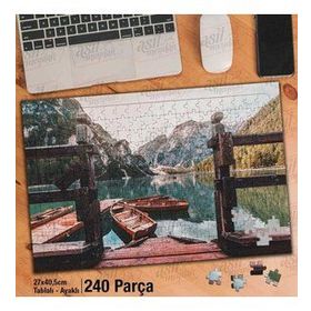 Asil Hobi İtalya-Lago Di Braies-Sandal-Kayık Yapboz-Ayak Destekli Çerçeveli 240 Parça Puzzle