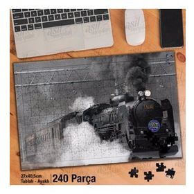 Asil Hobi Japonya-Lokomotif-Demir Yolu-Duman Yapboz-Ayak Destekli Çerçeveli 240 Parça Puzzle