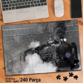 Asil Hobi Japonya-Lokomotif-Demir Yolu-Duman Yapboz-Ayak Destekli Çerçeveli 240 Parça Puzzle