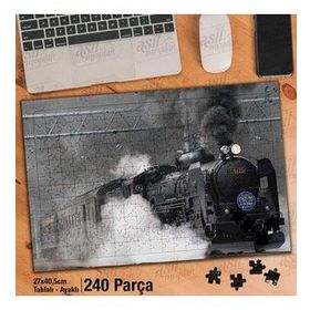 Asil Hobi Japonya-Lokomotif-Demir Yolu-Duman Yapboz-Ayak Destekli Çerçeveli 240 Parça Puzzle