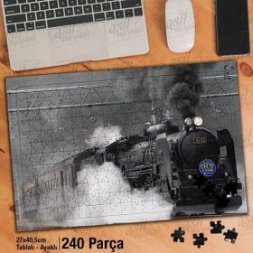 Asil Hobi Japonya-Lokomotif-Demir Yolu-Duman Yapboz-Ayak Destekli Çerçeveli 240 Parça Puzzle