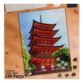 Asil Hobi Japonya-Tapınak-Mimari-Tanrı-İnanç Yapboz-Ayak Destekli Çerçeveli 240 Parça Puzzle