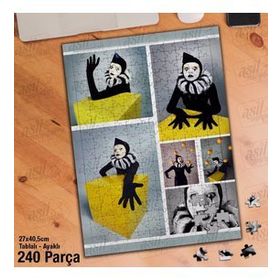 Asil Hobi Joker-Sirk-Gösteri-Eğlence-Yapboz-Ayak Destekli 240 Parça Puzzle