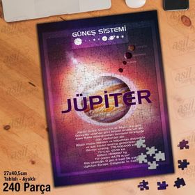 Asil Hobi Jüpiter Gezegeni-Güneş Sistemi-Evren Yapboz-Ayak Destekli Çerçeveli 240 Parça Puzzle