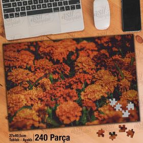 Asil Hobi Kadife Çiçeği-Doğa-Bahçe-Yaz Yapboz-Ayak Destekli Çerçeveli 240 Parça Puzzle