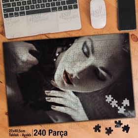 Asil Hobi Kadın Model-Makyaj-Güzel Kadın Yapboz-Ayak Destekli Çerçeveli 240 Parça Puzzle