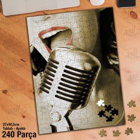 Asil Hobi Kadın Sanatçı-Müzik-Mikrofon Yapboz-Ayak Destekli Çerçeveli 240 Parça Puzzle