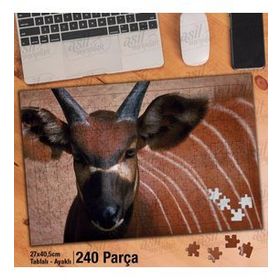 Asil Hobi Kahverengi Antilop-Doğa-Vahşi Hayvan Yapboz-Ayak Destekli Çerçeveli 240 Parça Puzzle