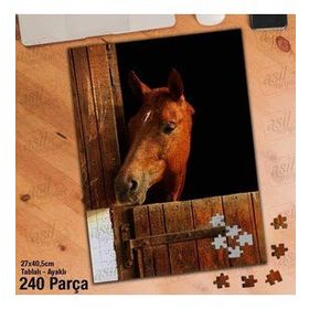 Asil Hobi Kahverengi At-Ahır-Vahşi Hayvan Yapboz-Ayak Destekli Çerçeveli 240 Parça Puzzle
