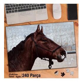 Asil Hobi Kahverengi At-Vahşi Yaşam-Doğa-Hayvan Yapboz-Ayak Destekli Çerçeveli 240 Parça Puzzle
