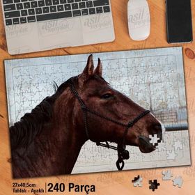 Asil Hobi Kahverengi At-Vahşi Yaşam-Doğa-Hayvan Yapboz-Ayak Destekli Çerçeveli 240 Parça Puzzle