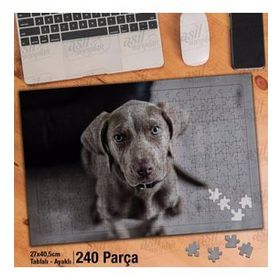 Asil Hobi Kahverengi Sevimli Köpek-Hayvan Yapboz-Ayak Destekli Çerçeveli 240 Parça Puzzle