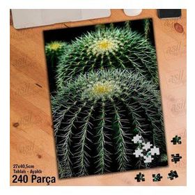 Asil Hobi Kaktüs-Çiçek-Diken-Bitki-Doğa Yapboz-Ayak Destekli Çerçeveli 240 Parça Puzzle