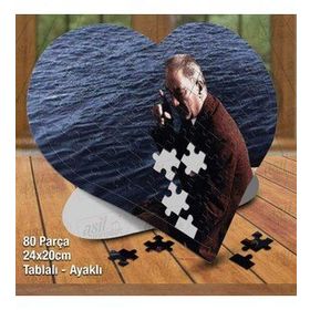 Asil Hobi Kalpli Mustafa Kemal Atatürk-Sahil Puzzle Fotoğraf Baskılı 80 Parça Puzzle
