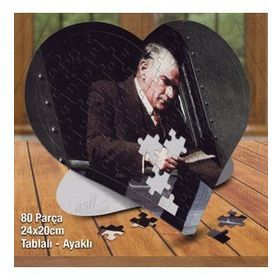 Asil Hobi Kalpli Mustafa Kemal Atatürk Trende Puzzle Fotoğraf Baskılı 80 Parça Puzzle
