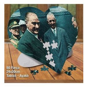 Asil Hobi Kalpli Mustafa Kemal Atatürk Ve İsmet İnönü Puzzle Fotoğraf Baskılı 80 Parça Puzzle