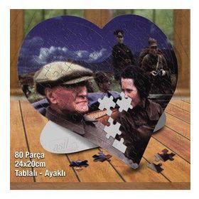 Asil Hobi Kalpli Mustafa Kemal Atatürk Ve Sabiha Gökçen Puzzle Fotoğraf Baskılı 80 Parça Puzzle