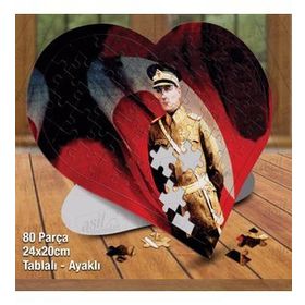 Asil Hobi Kalpli Üniformalı Gazi Mustafa Kemal Atatürk Puzzle Fotoğraf Baskılı 80 Parça Puzzle