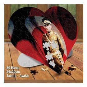 Asil Hobi Kalpli Üniformalı Gazi Mustafa Kemal Atatürk Puzzle Fotoğraf Baskılı 80 Parça Puzzle