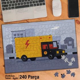 Asil Hobi Kamyonet-Taşımacılık-Araç Yapboz-Ayak Destekli Çerçeveli 240 Parça Puzzle
