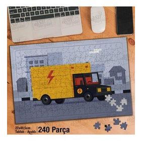 Asil Hobi Kamyonet-Taşımacılık-Araç Yapboz-Ayak Destekli Çerçeveli 240 Parça Puzzle