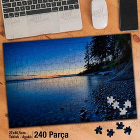 Asil Hobi Kanada Bölgesinde Sahil Kıyısında Gün Batımı-Yapboz-Ayak Destekli 240 Parça Puzzle