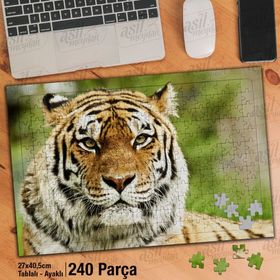Asil Hobi Kaplan-Orman-Amazon-Hayvan Yapboz-Ayak Destekli Çerçeveli 240 Parça Puzzle