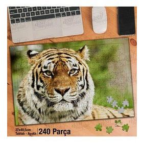 Asil Hobi Kaplan-Orman-Amazon-Hayvan Yapboz-Ayak Destekli Çerçeveli 240 Parça Puzzle